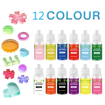 

12 Colors Epoxy Resin Pigment Kit Transparent Epoxy UV Resin Coloring Dye Pigment Resin Colorant Dye Fading Resistance