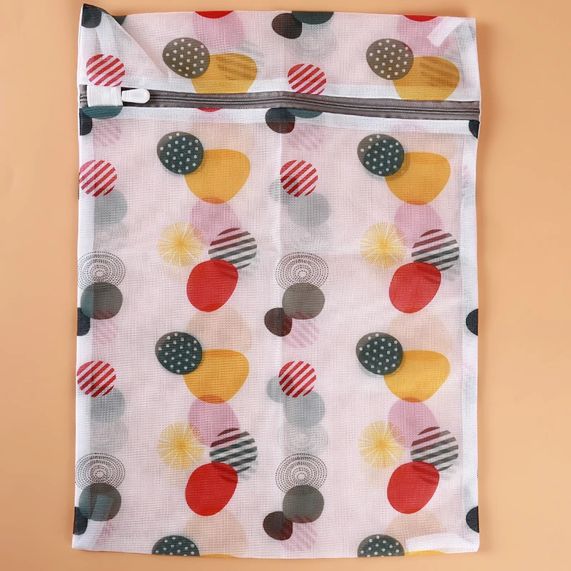 50x60cm Мешки для стирки белья, мешок для белья, Плотный бюстгальтер, мешок для стирки белья в горошек с молнией, специальный сетчатый мешок для стиральной машины - Цвет: 50x60cm