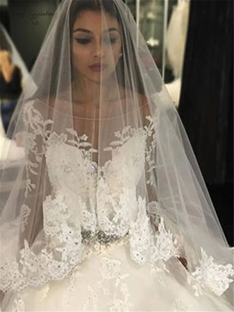 Vestido de Noiva свадебное платье принцессы бальное платье с длинными рукавами кружевное свадебное платье класса Люкс платье невесты Robe De Mariee