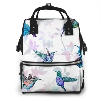 

Fashion Mummy Maternity Nappy Bag Tropical Exotic Hummingbird Large Capacity Baby Bag Travel Nursing Bag for Baby Care