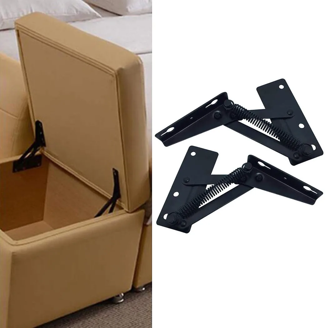 

2pcs Sofa Bed Hinge Furniture Fittings Bedding Adjustable Angle Mechanism Hinges Black Steel Hardware Home Repair Tool
