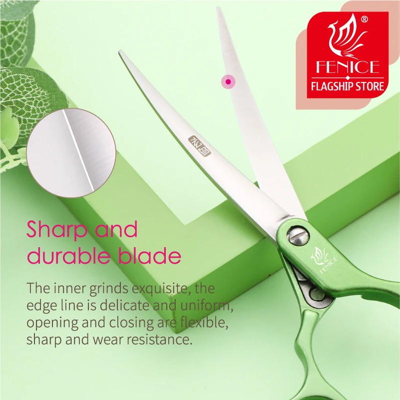 Dog Grooming Scissors Fenice Professional JP440C&VG10 6.0 6.5 Inch Curved Pet Scissor Dogs Cats