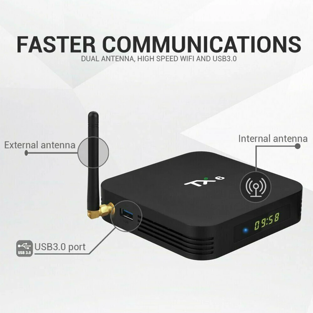 TX6 Android 9,0 ТВ приставка четырехъядерный ARM Cortex-A53 BT 4,1 4G 32G 64G 2,4G/5G двойной wifi 4K Neftflix Google телеприставка