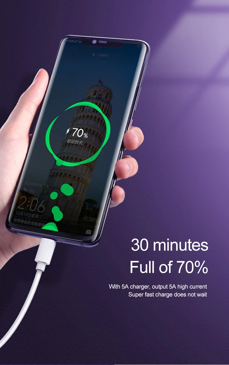 USB 5A type-C кабель для huawei P30 P20 Pro lite Mate20 10 Pro P10 Быстрая зарядка быстрое зарядное устройство кабель для передачи данных USB код Supercharge