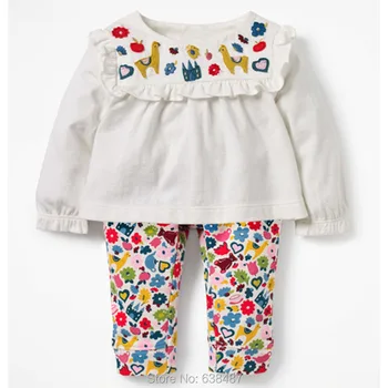 

Baby Girl Clothes Sets Long Sleeve T shirts Pants 2pc Children Suits 100% Combed Cotton Bebe Girls Clothing Sets Outfits Outwear