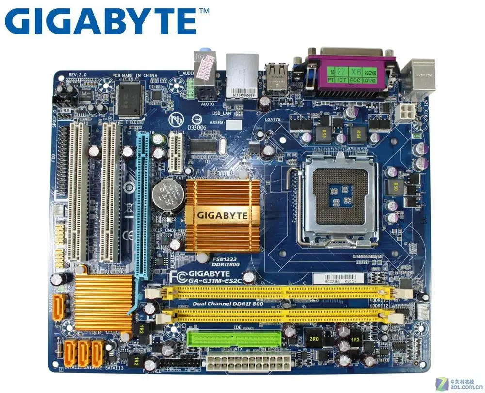 Gigabyte Gag31mes2c Original Desktop Motherboard Lga 775 Ddr2 4gb Vga