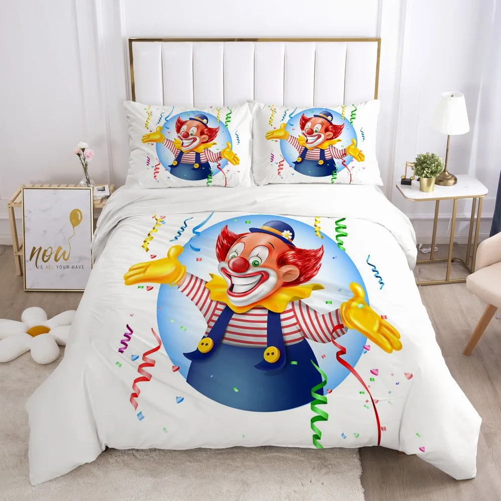 

3D Cartoon Kids Bedding Set for Crib Children Boys Girls Baby Comforter Quilt Duvet Cover Set Pillowcase Cover Single clown