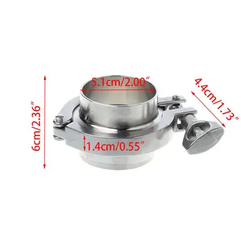 

New 51mm 2 OD SS304 Sanitary Pipe Weld Ferrule Tri Clamp With 1pcs PTFE Gasket