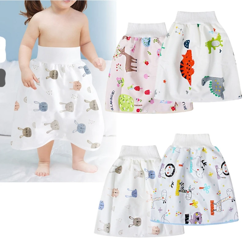 

Unisex Baby Waterproof Diaper Skirt Pants 2 in 1 Comfy Children's Adult Diaper Shorts Baby Loose Absorbent Shorts Kids Underwear