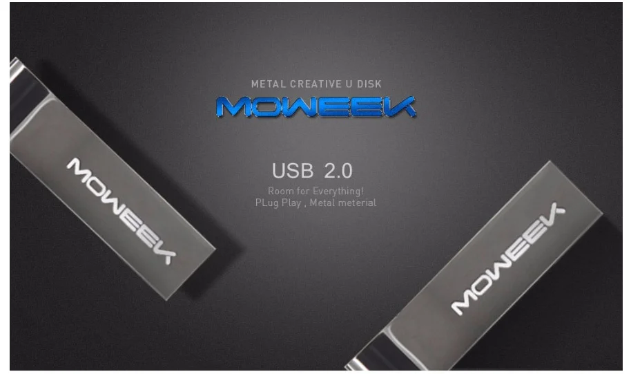 Moweek, металлическая USB флеш-карта, 64 ГБ, флеш-накопитель, 2,0 реальная емкость, 4 ГБ, 8 ГБ, 16 ГБ, 32 ГБ, флешка, usb карта памяти, брелок, u-диск