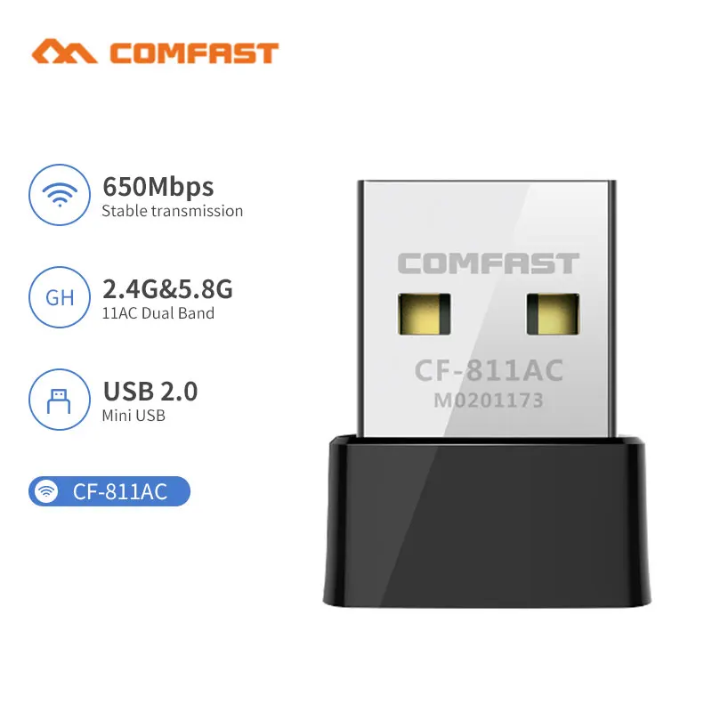 Беспроводной USB Wi fi адаптер 650 1300 Мбит/с 2 4/5 8 ГГц|Сетевые карты| |