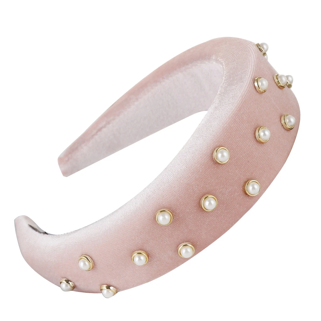 Fashion Pearl Thickening Velvet Headbands Hairband For Women Elegant