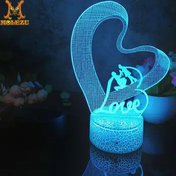 

Molezu Halloween Propose Pattern 3D Led Night Light Decoration Children Kids Gifts 7 Color Changing Visual Table Lamp