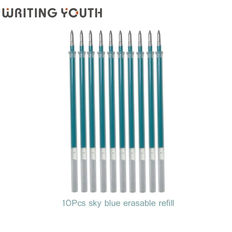 10pcs sky blue 10 шт./компл. стираемая ручка 0,5 мм чернила пишущая ручка Волшебный Гель Ручка канцелярия для учеников 8 цветов на выбор - Цвет: 10pcs sky blue