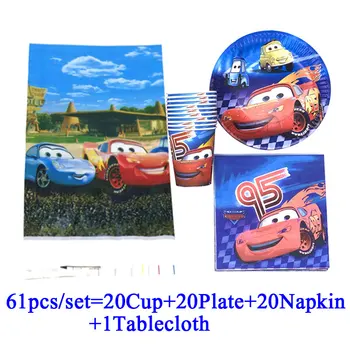 

Disney Cars Macqueen Kids Birthday Party Decoration Set Theme Party Supplies Family Party Baby Shower Table Cloth Party Supplies