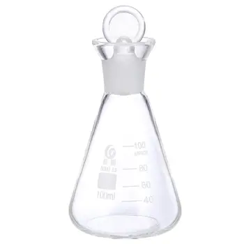 

1pc Professional Glass Flask Conical Flask School Supply Experiment Accessory