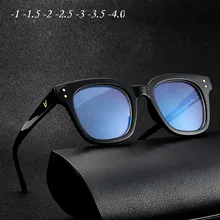 1-1,5-2-2,5-3-3,5-4,0 классические заклепки очки для близорукости с градусом женские мужские черные очки оправа для женщин