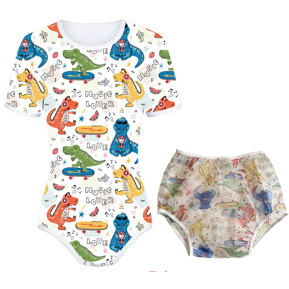 Боди для взрослых и детей с застежкой в промежности пижамы ABDL Onesie из ПВХ |