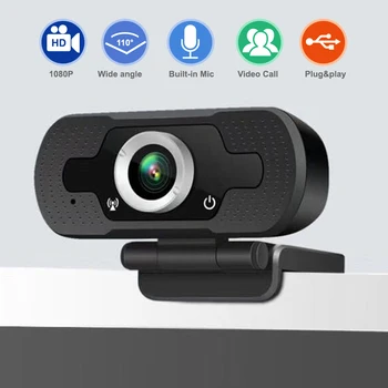 

HD Webcam Mini Computer PC WebCamera USB Driver-Free Built-In Dual Microphones for Live Broadcast Video Calling Conference Work