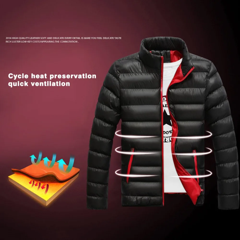 Cena Kurtka zimowa męska bawełniana zagęszczony parki Slim cut ciepła watowana płaszcze stanąć kołnierz mężczyzna wiatrówka znosić mężczyzna tkaniny M 4L