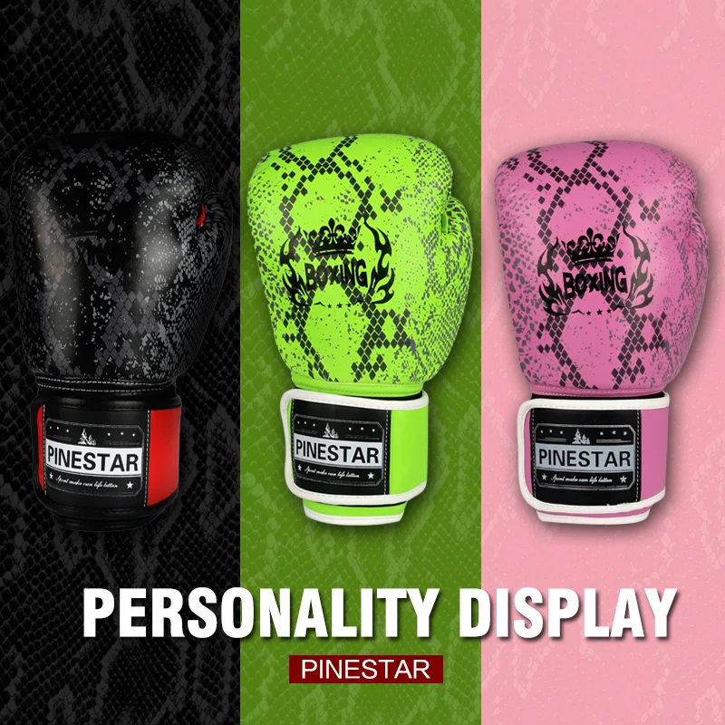 Python Pattern PU Leather Boxing Gloves For Adult Men Women MMA Muay