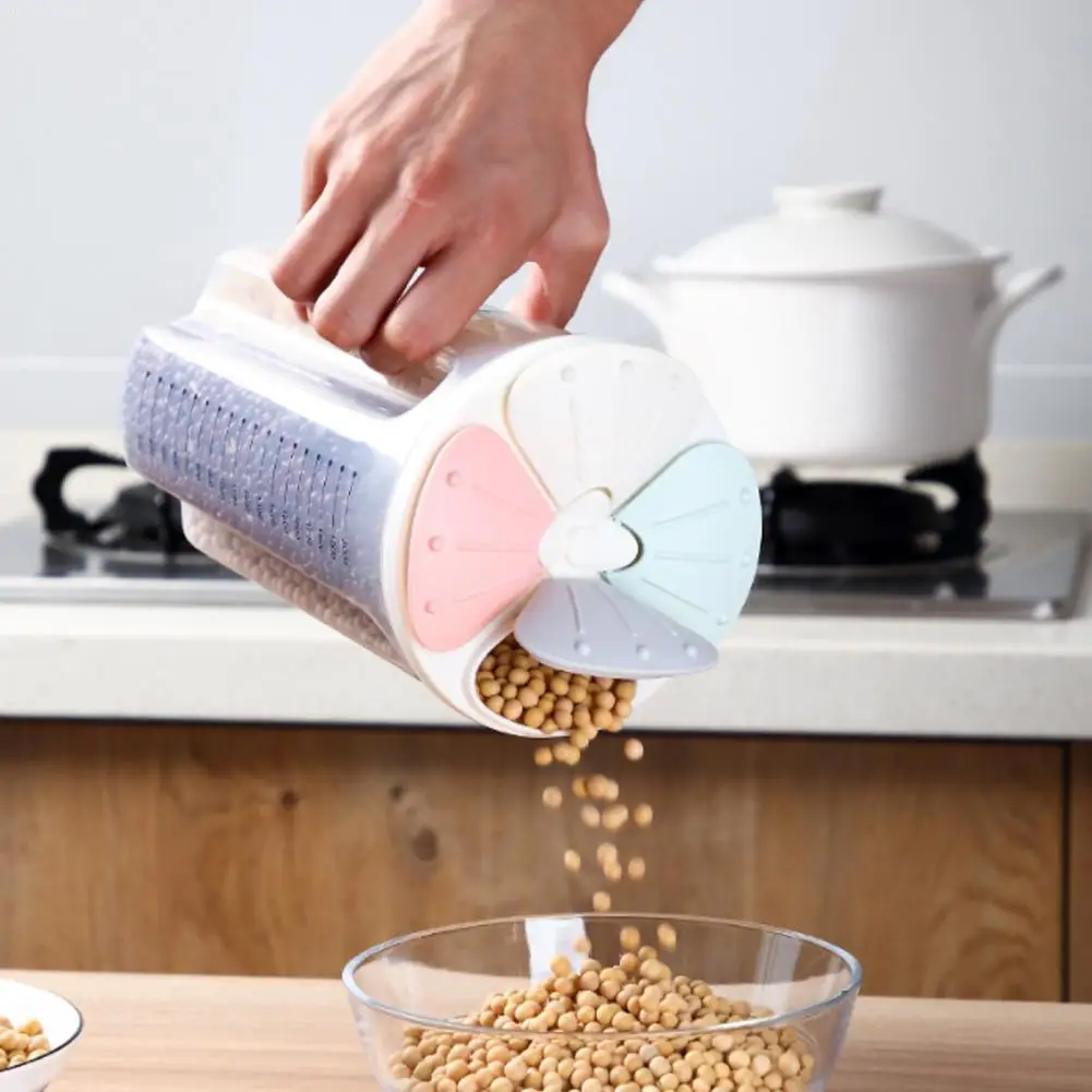 

3 Color Transparent Sealed Storage Box Crisper Grains Household Tank Storage Kitchen Food Containers For Dry Cans Cereals T5N6
