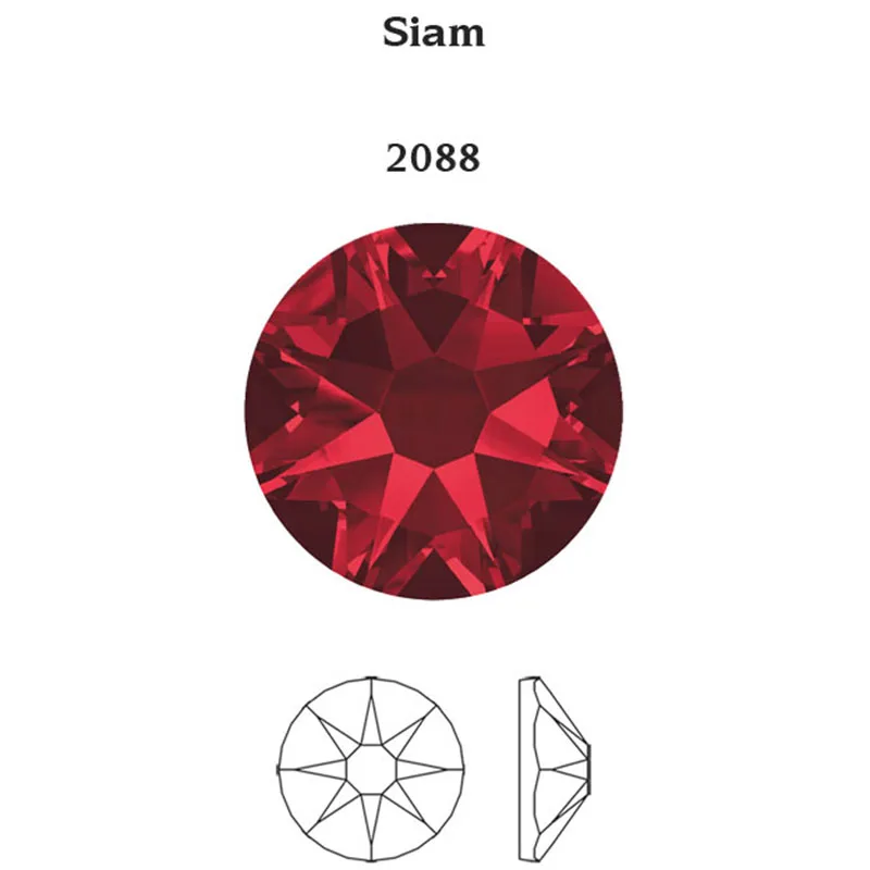 Siam YANRUO/2088 Стразы со стразами, горячая фиксация, стразы, стеклянные камни, кристаллы, свадебные аксессуары для обуви, танцев - Цвет: Siam