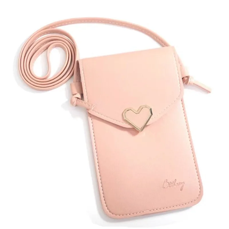 PINK Экран сенсорный экран телефона сумка для samsung Galaxy S10 S9 плюс S8 Примечание 10 J6 J8 чехол из искусственной кожи чехол для Xiaomi Redmi 8 7 6 K20 EEMIA - Цвет: PINK