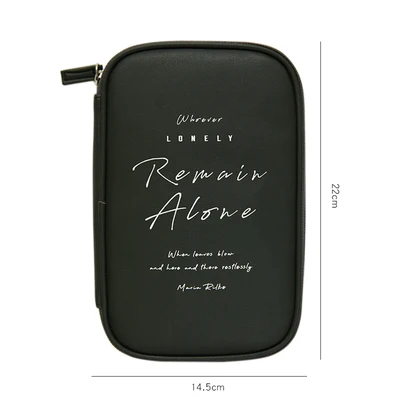 Creative Pancake Big Pencil Pouch Leather Pencil Bag A6 Notebook Pouch Zipper Stationary Bag For School - Цвет: As Picture