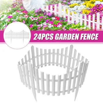

24Pcs Garden Fence Border Decor Panels Fencing Landscape Picket Edging