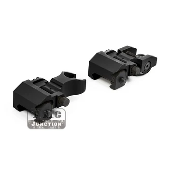 

Tactical Folding Micro HK Style Battle Sight Kit Front and Round Rear Rugged Low-Profile Iron Sight For Shooting Hunting Black