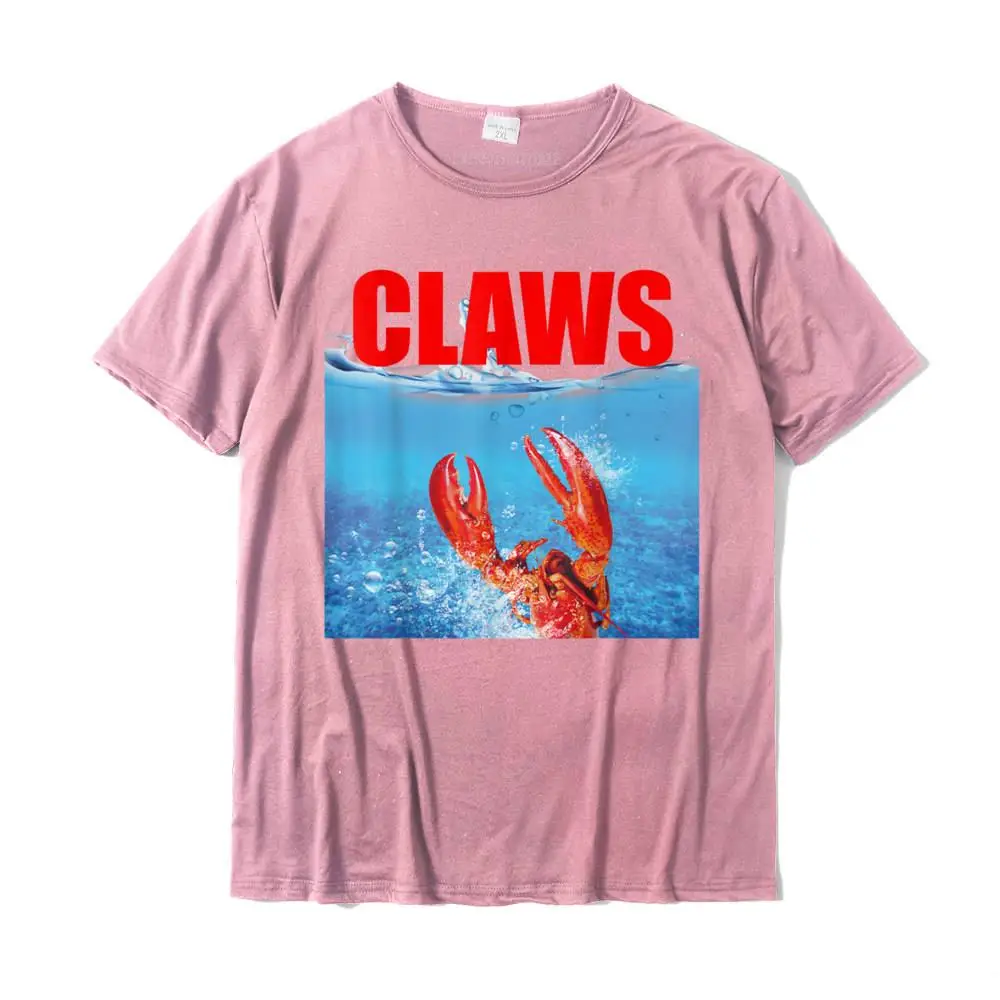 Casual Leisure Thanksgiving Day Pure Cotton Round Neck Men's Tops & Tees Custom Top T-shirts Slim Fit Short Sleeve T-shirts Funny Claws Lobster T-Shirt - Men Women Gift__MZ15661 pink