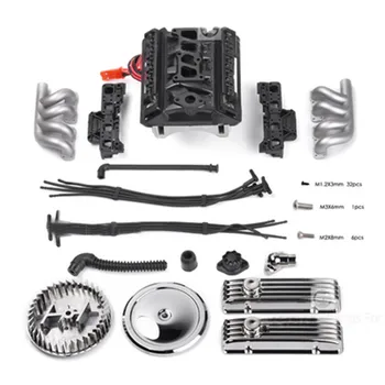 

For 1/10 TRX4 SCX10 RC4WD D90 RC Crawle Car For GRC V8 Simulate Engine Motor With Dual Cooling Fan F82 Accessories