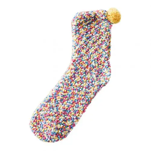 Тренд милое стильное кекс осень-зима Для женщин дамские теплые утолщенные Эластичные носки мягкий теплый ветрозащитный домашней носки подарок на Рождество - Цвет: Цвет: желтый