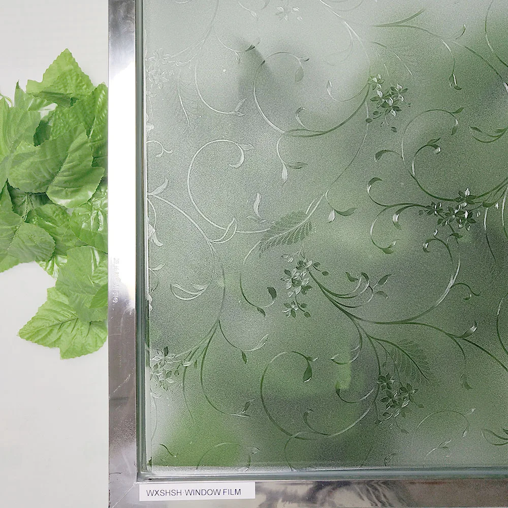 

3D Flower Decorative Window Film Static Cling Privacy Door Glass Film Window Cling Stained Glass Window Heat Control Anti UV
