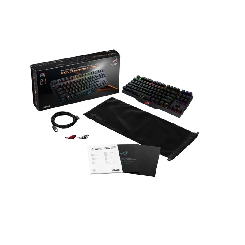 Клавиатура ASUS ROG Claymore Core Cherry RGB black проводная, механическая, подсветка клавиш, USB, без NUM PAD, цвет: черный