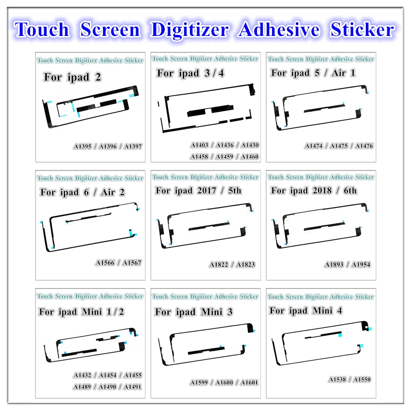 

1Pcs OEM 3M Adhesive Middle Frame Touch Screen Digitizer Glue Sticker Tape For iPad Mini 3 4 Air 1 2 5 6 Th 2017 2018 9.7 Inch