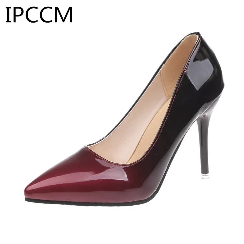 

2019 Spring Hot New Products Pointed Shallow Mouth High Heel Stiletto Fashion Sexy Elegant Gradient Color Wild Single Shoes