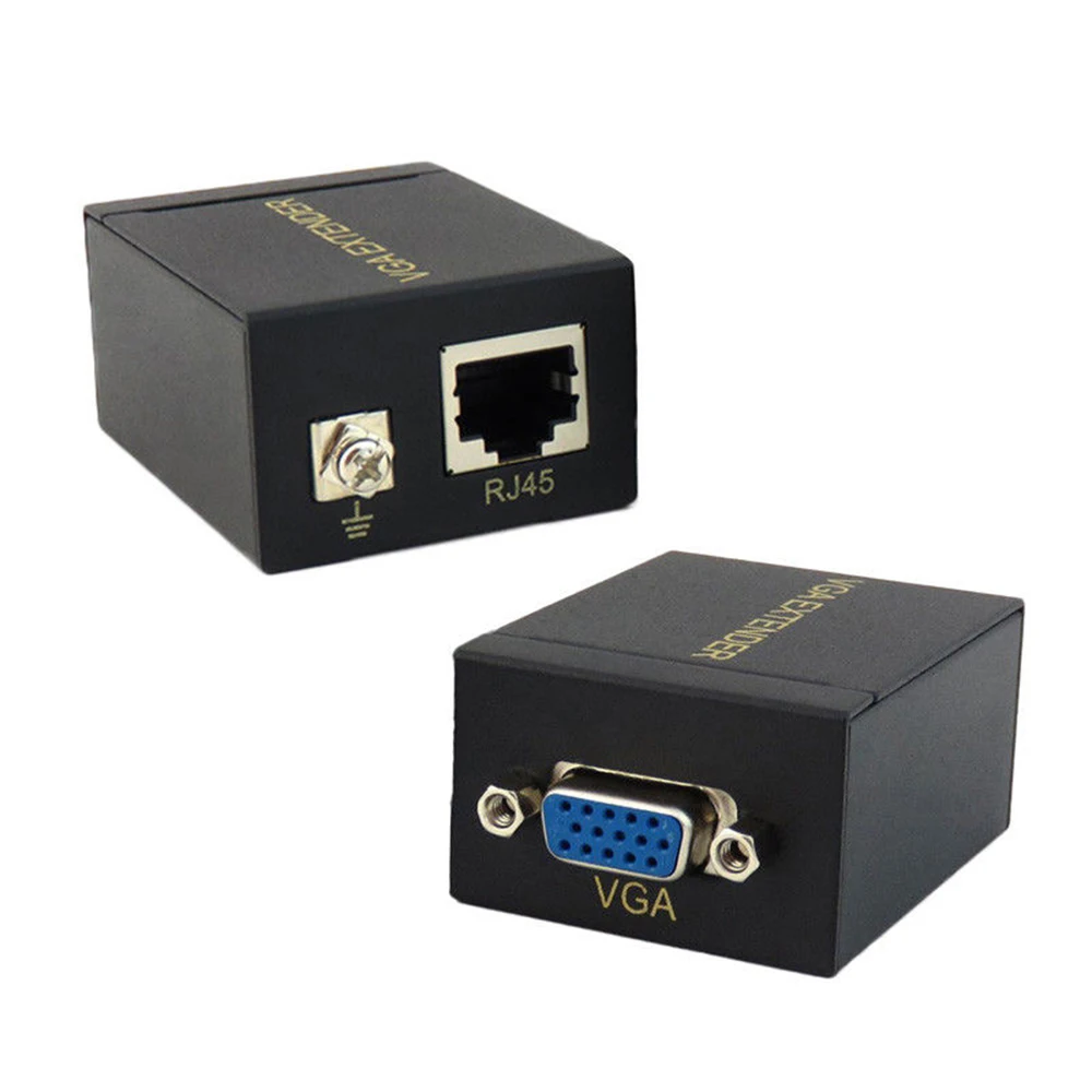 60 м VGA к RJ45 Ethernet сигнала удлинитель CAT5e/6 передатчик приемник адаптер для HDTV HDPC