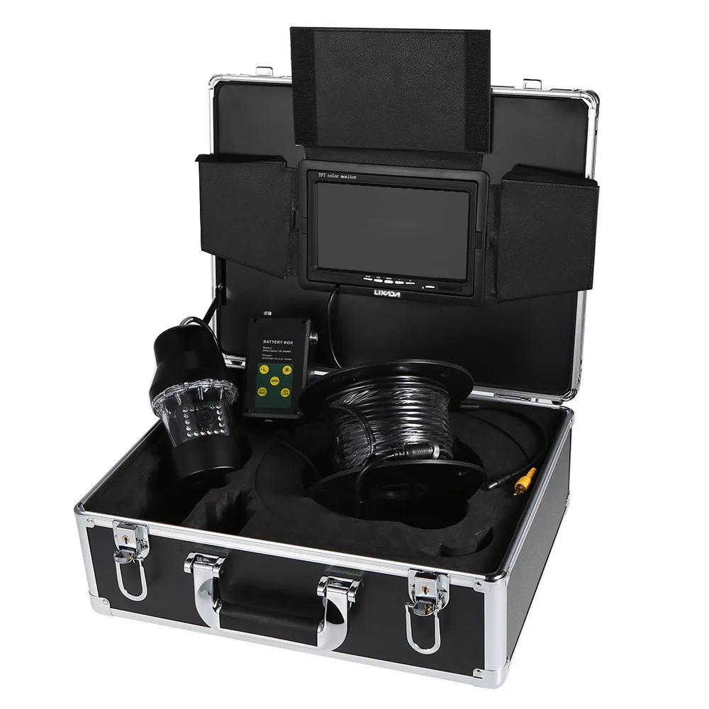 

Lixada 20m/50m/100m Cable Camera Fish Finder 1000TVL Underwater Fishing Camera 18 LEDs 360 Degree Rotating 7 Inch Monitor