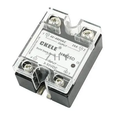 

Temperature Contoller 4 Pin DC 3-32V to AC 48-480V 25A Solid State Relay