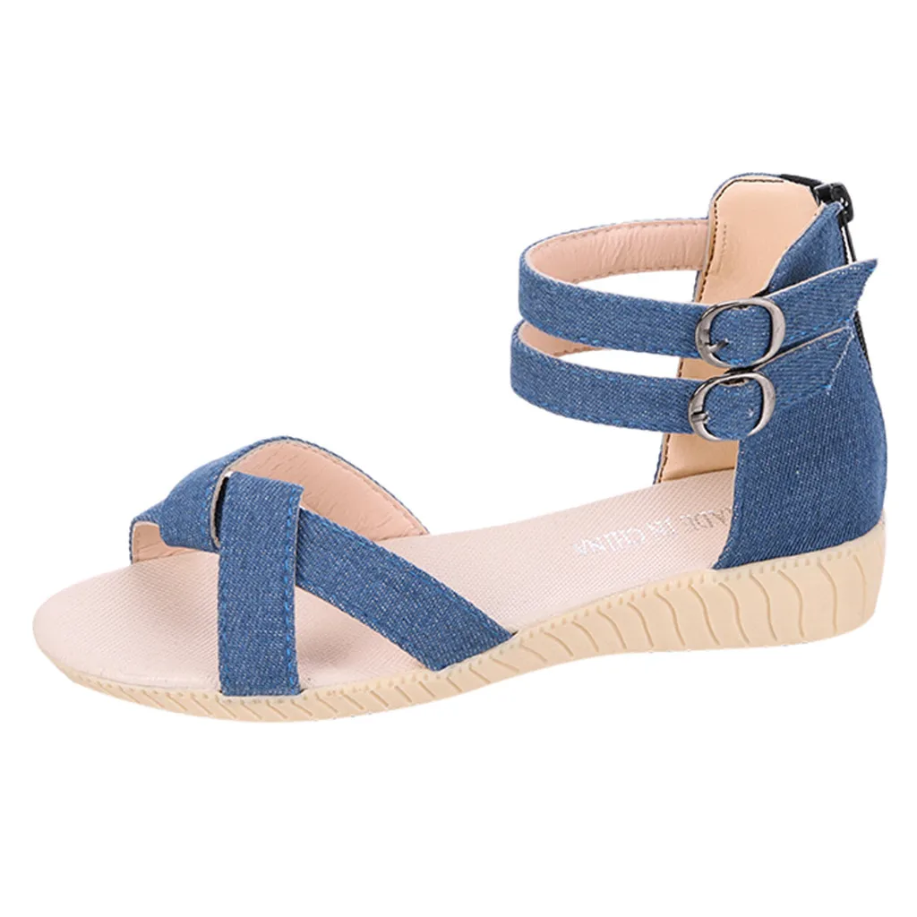 Women's Solid Color Wild Sandals Anti-Slip Sandals Casual Summer Beach Shoes Women Sandals Ladies Shoes Sexy High Quality