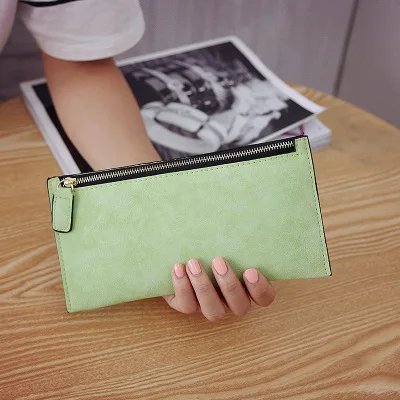 LADSOUL новые модные женские кошельки длинный стильный кошелек из свежей искусственной кожи женский клатч с держателем карт клатч Cartera Mujer - Цвет: Green