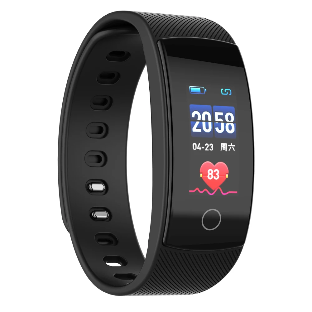 Черный QS80PLUS Bluetooth спортивные Смарт-часы для мужчин и женщин Смарт-часы фитнес-трекер Электроника Смарт-часы Смарт-браслет для Android IOS - Цвет: Черный