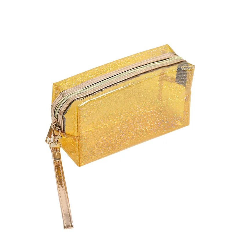 

Fashion Women Waterproof Transparent Make Up Bag Case Travel Neceser Wash Toiletry Bag PV Cosmetic Bag Zipper Purse Bag