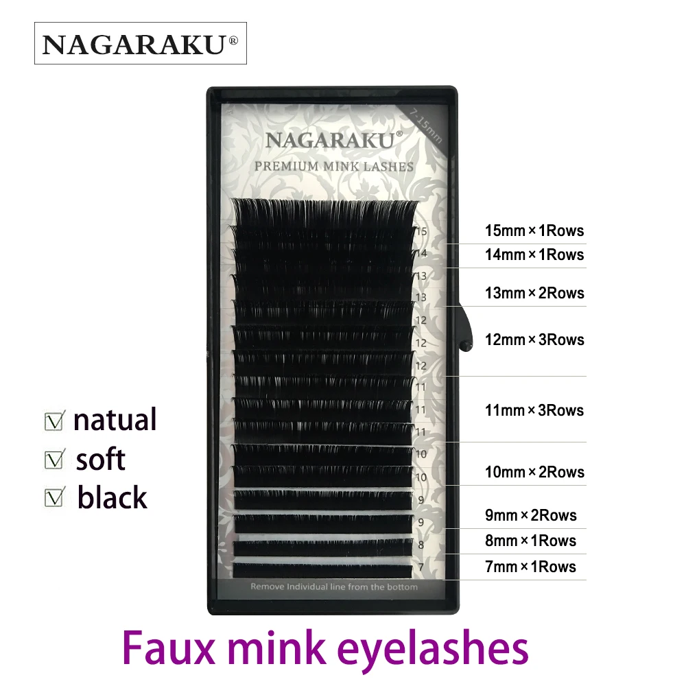 

MENGBIO Individual eyelashes 7-15mm Mix In One Tray false mink eyelashes super natual soft Curl J B C D eyelash extension