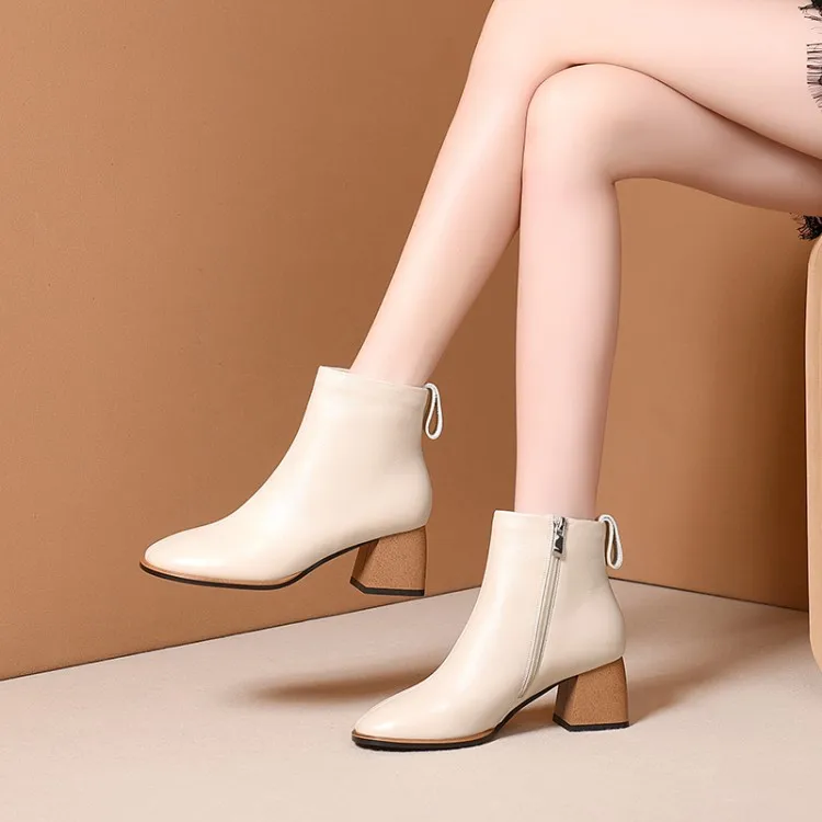 

Tanariya New Arrival Shoes woman Boots women Autumn/winter 2019 women's leather boots with thick heels