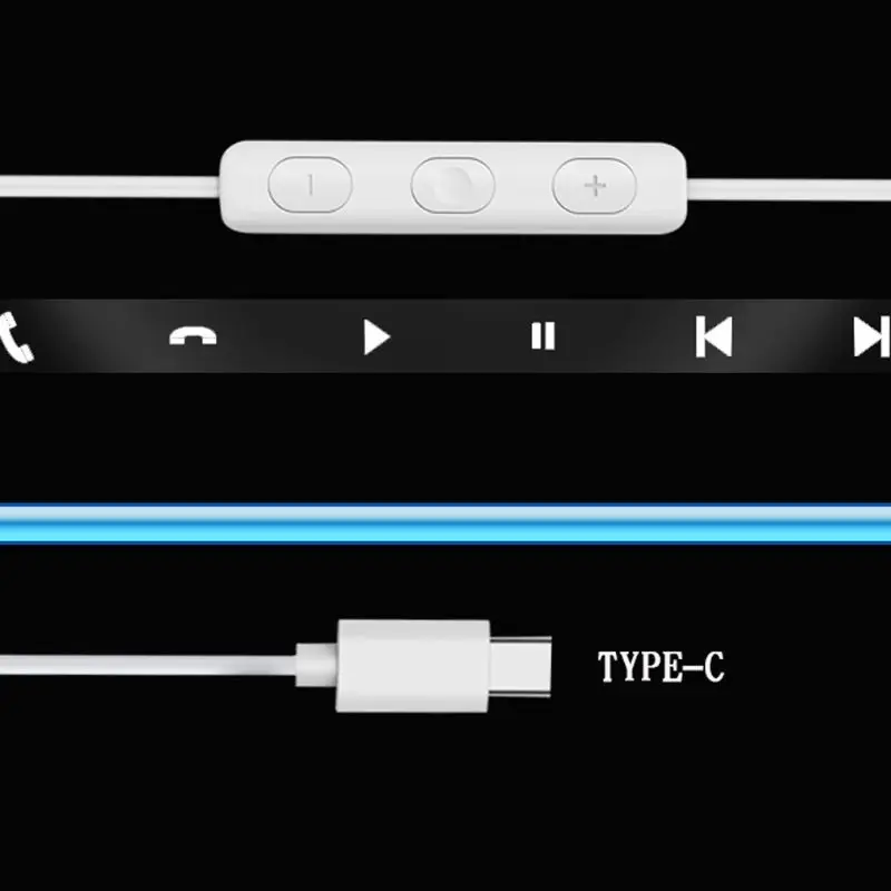 Наушники вкладыши USB 3 1 Type C с микрофоном регулятор громкости для Xiaomi Mi 6 8 Mix 2 Note Huawei