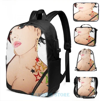 

Funny Graphic print Royal Suicide USB Charge Backpack men School bags Women bag Travel laptop bag