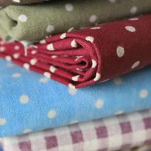 Винтажная тканая ткань в горошек, грубая льняная ткань, полиэстер для домашнего текстиля, Рождественская декоративная ткань W300022